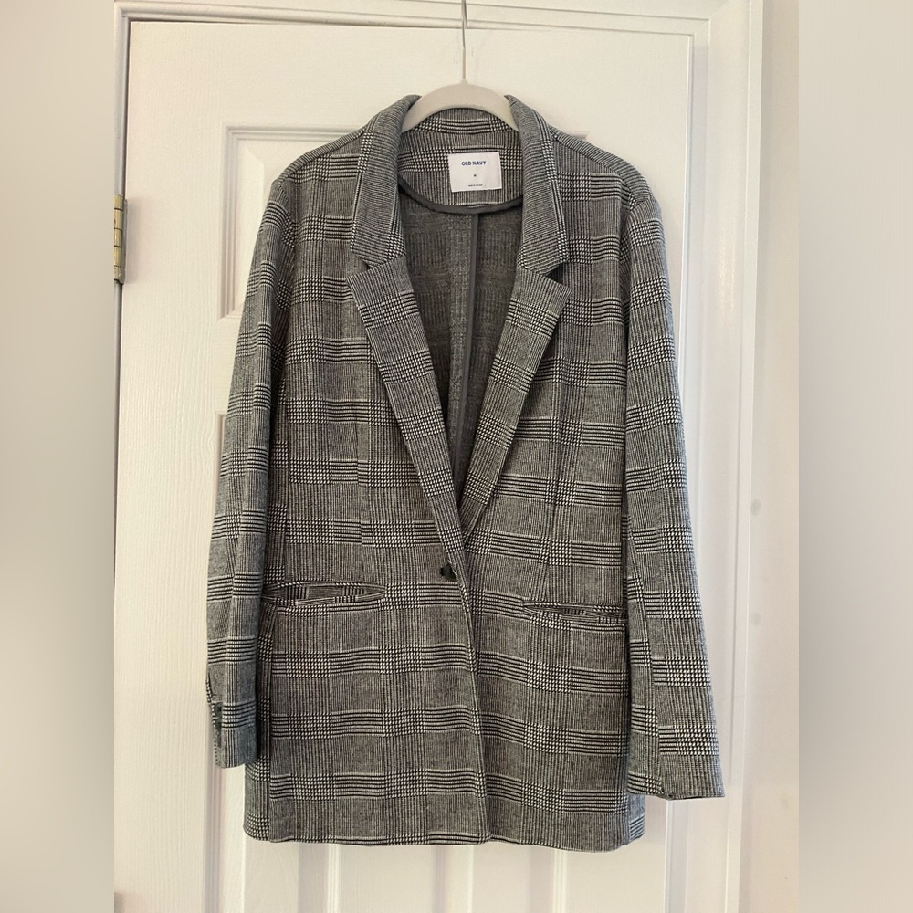 Black & White Plaid Blazer